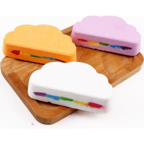 Rainbow Soap Cloud Bath Salt Moisturizing Exfoliating Cleaning Body Skin Bubble Bath Bombs Multicolor for Baby Bubble Bath