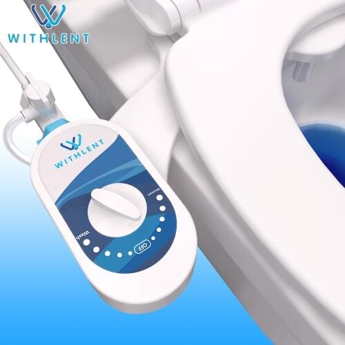 WITHLENT Self Cleaning Nozzle - Hot and Cold Fresh Water Spray Non-Electric Mechanical Bidet Toilet Attachment for Double Nozzle