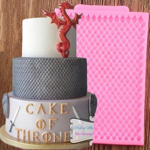 Dragon Scales Silicone Molds Baby Birthday Fondant Cake Decorating Tools Cake Baking Mold Chocolate Candy Clay Moulds