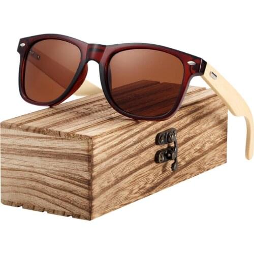 BARCUR Bamboo Polarized Sunglasses Men Sun glass Women Wood Glasses uv400 oculos lunette de soleil femme