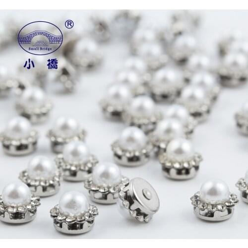 White Pearl Glass Rhinestones For Sewing Flower Shape Flatback Rhinestones With Claw Silver Bottom Diy Clothes Rhinestones S140