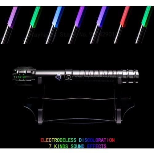 Star Wars Lightsaber Metal Aluminum Alloy Handle Light 15 Colors Change 7 Sets Sound Force Blaster Toy Gift Laser Sword Cosplay