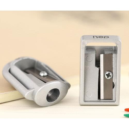 Deli 0595 0596 metal pencil sharpener deli zinc alloy made pencil sharpener plane pen knife metal pencil sharpener