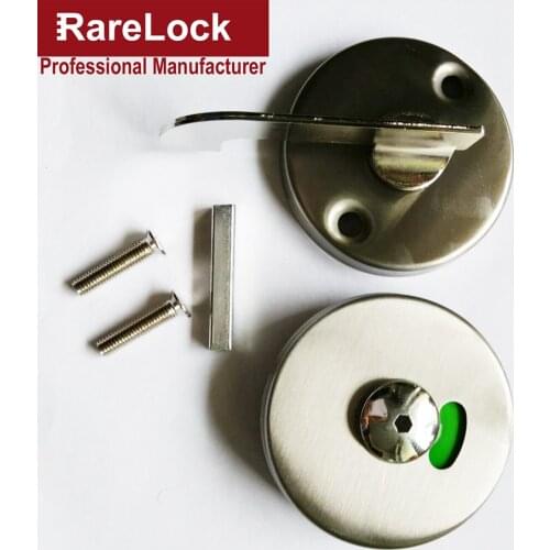 WC Toilet Flat Door Lock Stainless with Label Bathroom Accessory Public Place DIY Rarelock MS117 b