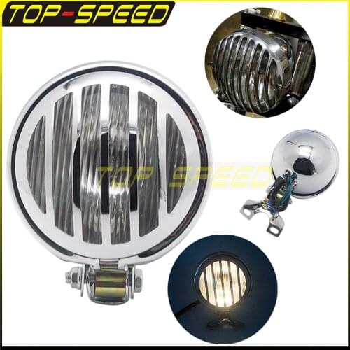 Motorcycle 5" Universal Headlight Protector Guard Cover Grill Lightings Lamp Mask For Harley Cafe Racer Chopper Bobber Sporster