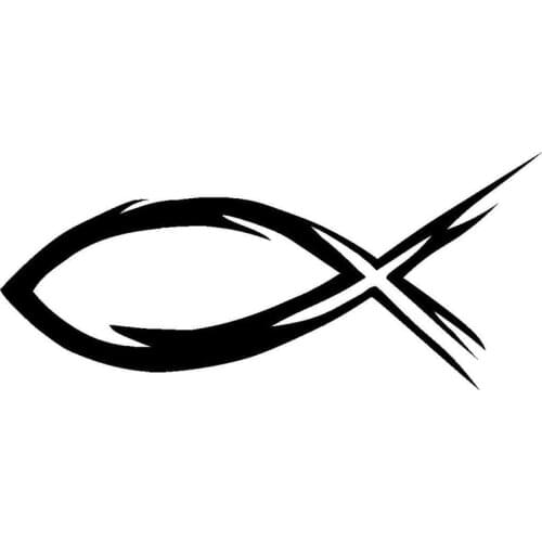 JuYouHui Exterior Accessories Decal Grunge Jesus Fish Vinyl Decals Car Styling Window Decoration Creative Stickers