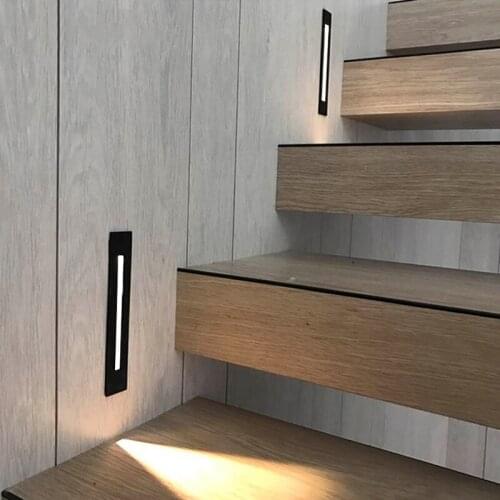 3W Recessed Led Stair Light AC85-265V Indoor Outdoor Corner Wall lights Stairs Step Decor Light stairway Hallway Staircase lamp