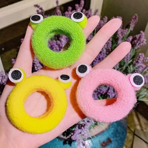 Korean Style High Thick Elastic Hair Band Candy Color Velvet Frog Elastic Rubber Hair Rope Hair Ringe Hot Sell Fashion Girl Gift