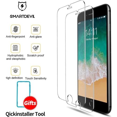SmartDevil screen protector for iphone 6 6s Plus 7 Plus 8Plus 2.5D Curved Tempered Glass for iphone X Xs Max Xr Screen Protector