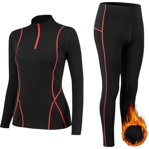 Winter Thermal Fleece Yoga Suit Woman Quick Dry Stretch Running Set Gym Fitness Workout Sportswear Sport Tracksuit Custom S-XL