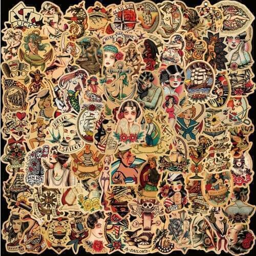 10/50/100PCS Funny Retro Style Sexy Girls Graffiti Stickers Suitcase Laptop Skateboard Guitar Waterproof Sticker decor Kid Toys