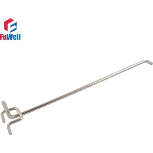 10pcs 250mm Length Pegboard Hooks 5mm Wire Dia. 25mm Hole Pitch Display Hook for Store Supermarket Pegboard Hooks