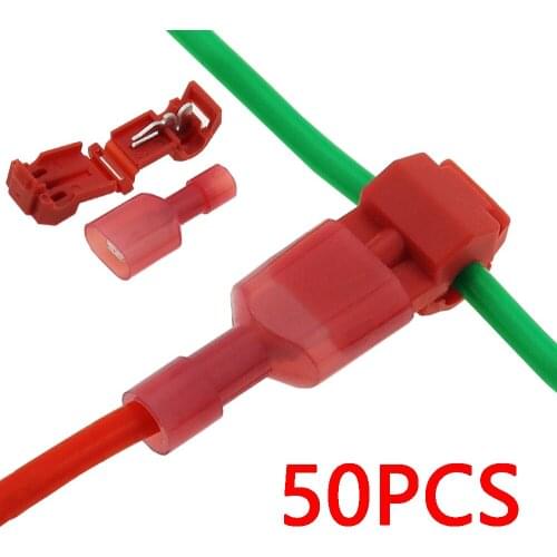20/40/50Pcs Quick Electrical Cable Connectors Snap Splice Lock Wire Terminal Crimp Wire Connector Waterproof Electric RED