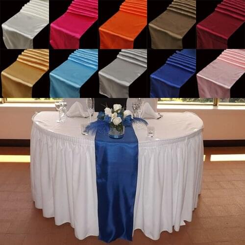 23 Colors Satin Table Runners 30x275cm Elegant Modern Gold Wedding Party Home Decorations Chair Sash Bow Table Cover Bed Runner