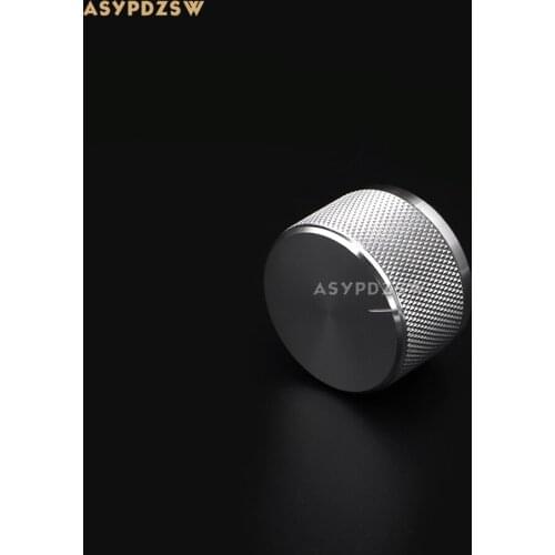 1 PCS Knurled silver 35*22 Aluminum Volume knob Power amplifier potentiometer knob
