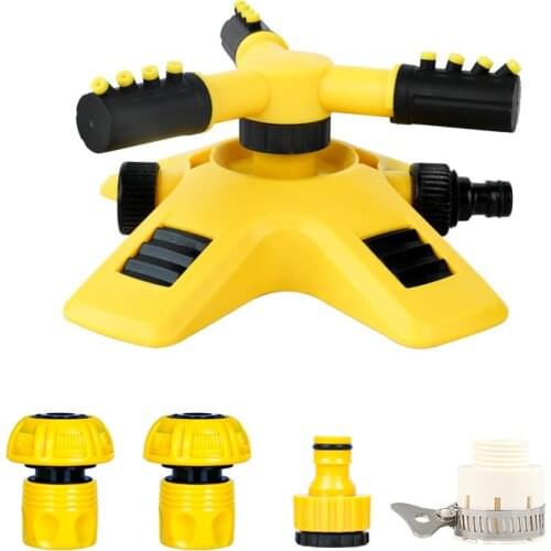 Lawn Automatic Sprinklers for Garden 360 Rotating Adjustable Spray Grass Irrigation System Watering Plants with Quick Connectors