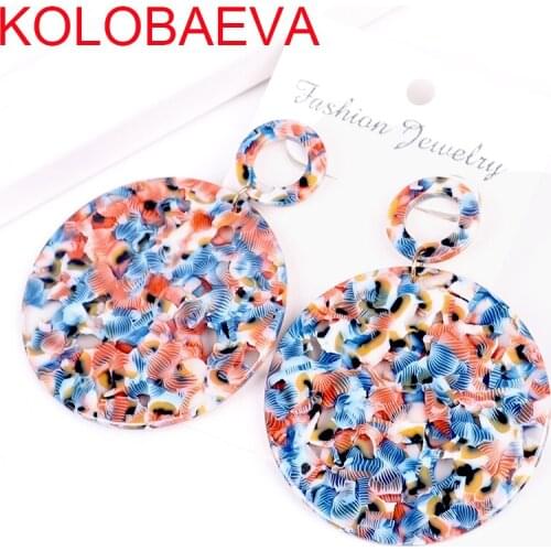 Big Round Acrylic earrings Jewelry women Korean earrings drop ashion statement geometric bohemian Punk wedding gold earrings cc