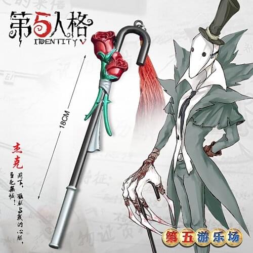 Game Identity V the Ripper crutch Keychain Cartoon cosplay Jack 18cm Props accessories Artist Pendant Metal alloy Halloween gift