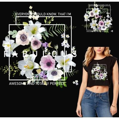 Iron on Transfer thermocollants thermo Stickers on clothes Flower patch vinyl heat transfer sticker parches for clothes stripe