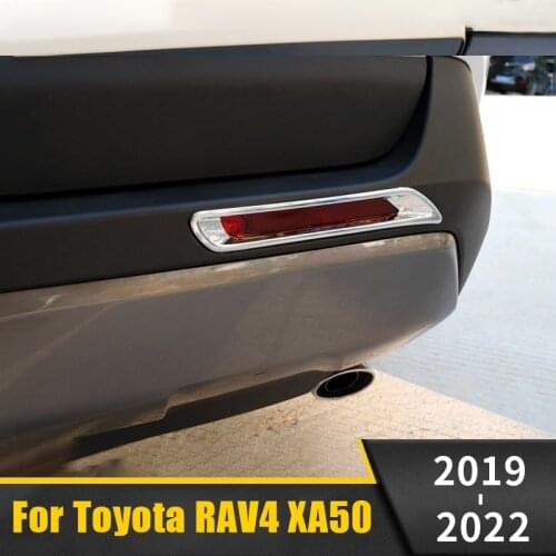 For Toyota RAV4 2019 2020 2021 RAV 4 XA50 ABS Carbon Car Rear Fog Lamp Light Frame Cover Trim Decoration Sticker Accessories