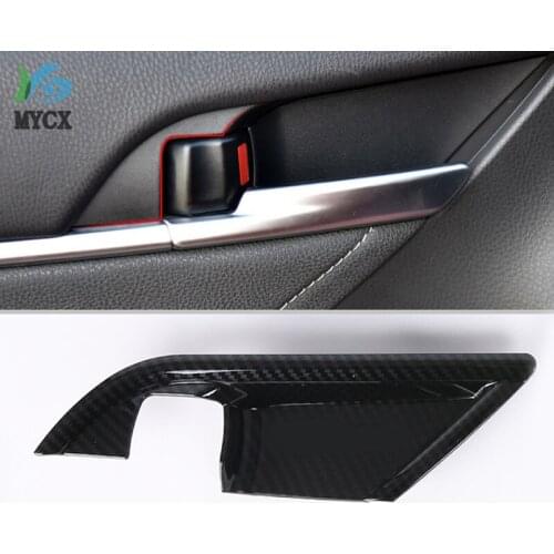 For Toyota Camry Daihatsu Altis XV70 2018 2019 Chrome Carbon Fiber Internal Handle Cover Accessories Car Sticker Sticker
