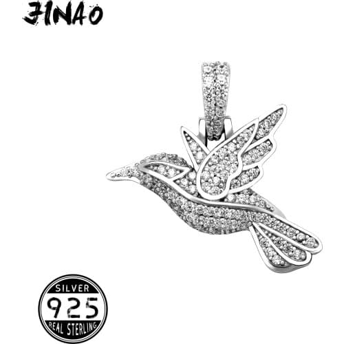 JINAO 2021 NEW 925 Silver The Bird Pendant High Quality Personality Iced Out AAA+ CZ Pendant&Necklace Jewelry For Gift