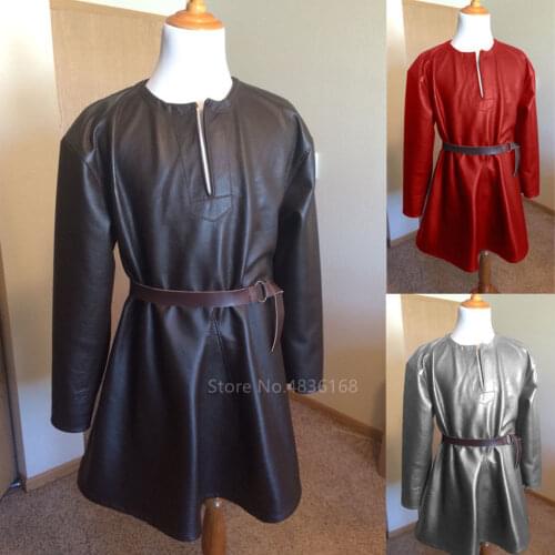 Medieval Cosplay Costumes for Adult Men Halloween Carnival Fantasy Party Disguise PU Gothic Middle Ages Jackets Coat Clothing