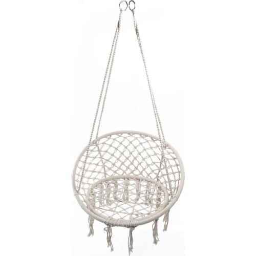 80x120cm Round Hammock Safety Hanging Chair Swing Rope Outdoor Indoor Garden Seat For Child Adult Dormitory Bedroom