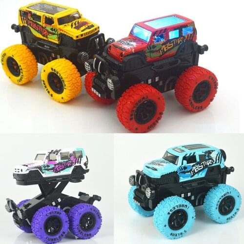 1 PCS Kids Graffiti Cars Toys Monster Truck Baby Boys Super Alloy Deformation SUV Pull Back Cars Blaze Truck Children Gift Toys