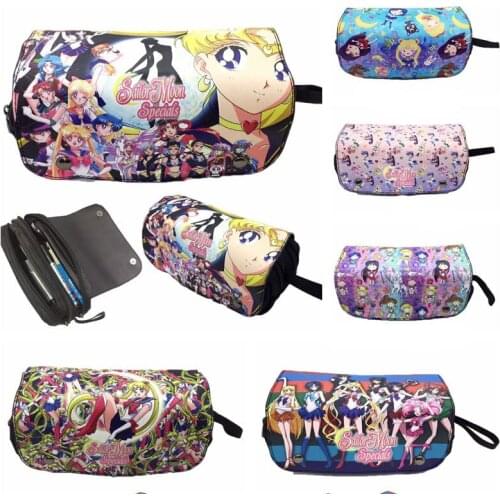 Cute Anime Girl Cosmetic Bags Zipper Pouch Pencil Case Makeup Cases School Pen Bag Stationery Bag Cosplay Gifts