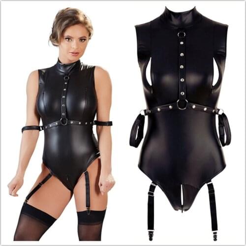 Fashion Sexy Club Wear Rompers Stage Performance Black Women Jumpsuit Ladies Solid Color Open Crotch High-End Slim Fit Jumpsuit