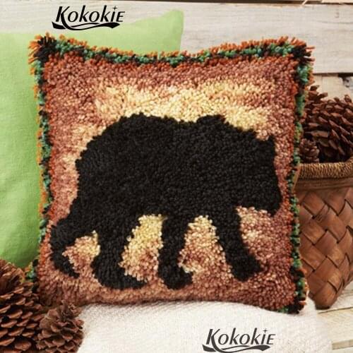 Cross Stitch Crocheting Rug Embroidery pillowcase 3d mat sets Needlework set latch hook kit rug mat 3d animal Cushion