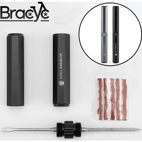 Mini Bicycle Tubeless Tire Repair Tool Kit MTB Road Bike Tyre Plug Puncture Flat Patch with Sealant Rubber Stripes Set