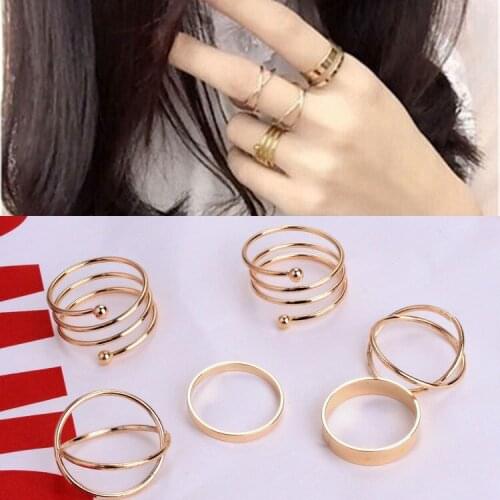 Korean Ring Sets For Women Simple Pop Jewelry Fashion Gold Rings Women Wholesale