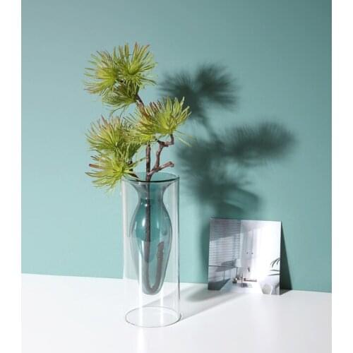 Tabletop Vase for Home Decoration Plastic Europe Nordic Design Vase for Flower Glass Arts Living Room Decoration Flower Vase