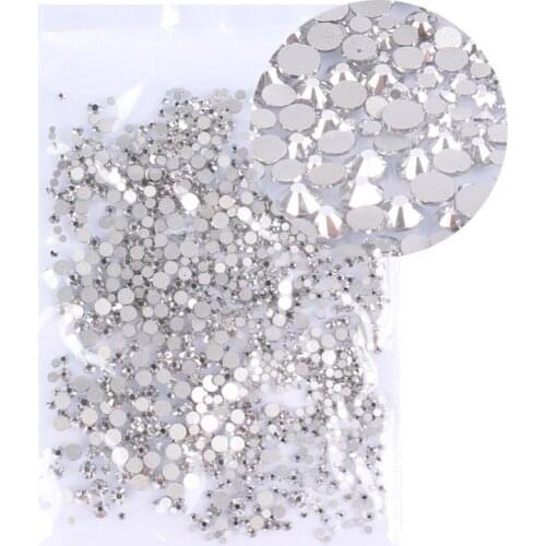 Wholesale Mixed Rhinestone flat decor Nails Decoration Argent Light Non Hotfix Fabric crystal Nail flat back DIY Crystal art