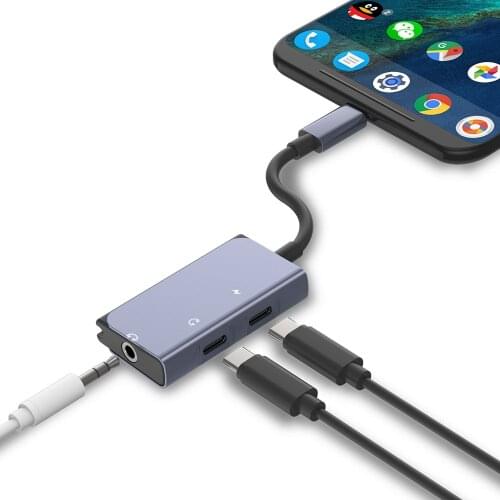 USB 3.1 Type-c to Audio 3.5mm Type-c EarPhone Audio Jack USB-C Charger 3in1 Adapter Converter for Huawei P20