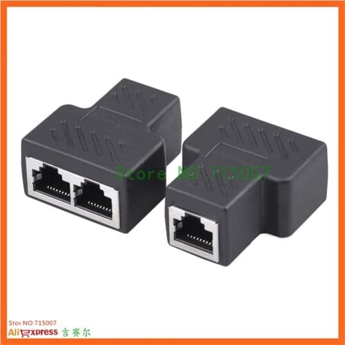 1 To 2 Ways RJ45 LAN Ethernet Network Cable Female Splitter Connector Adapter For Laptop Docking Stations