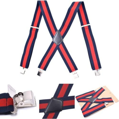 Suspenders Braces for Men Work Heavy Duty Large Size X Back Strong Metal Clips Suspensorio Tirantes Trousers Straps Breteles 5cm