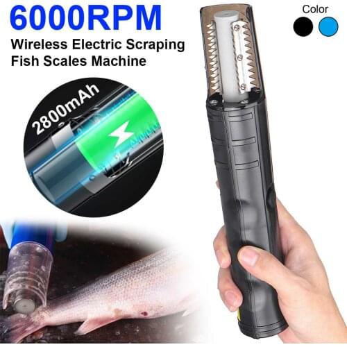 6000RPM Charging Portable Electric Fish Scaler Fishing Scalers Cleaning Fish Remover Cleaner Descaler Scraper Seafood Tools