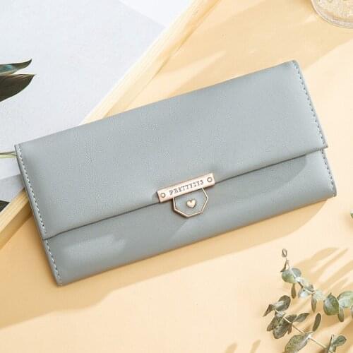 Prettyzys/ Prettyzys New Style WOMENS Long Wallet Japanese Korean Hipster 3 zhe Love Snap Clutch