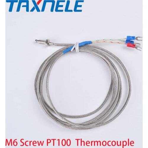 PT100 Screw Thermocouple M6 Screw PT100 Temperature Sensor PT100 Thread Thermal Resistance