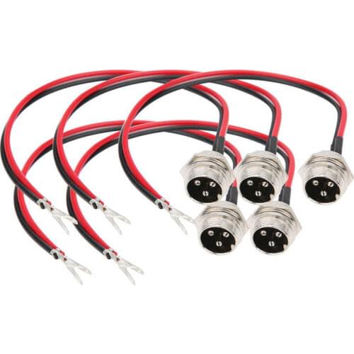 5pcs Electric Scooter Charger Connector 3 Pin Battery Charger Port Connector Socket Scooter Round Charging Port with Cap