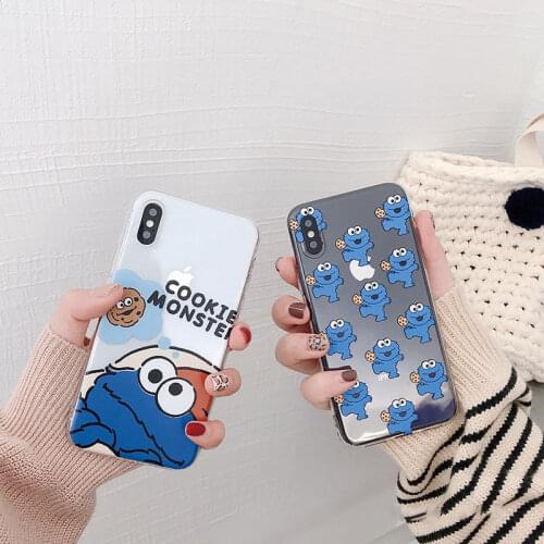 Cookie Sesame Street Clear Case For coque Iphone XS Max XR X 6 6S 7 8 Plus Cover For iphone 11 Pro Max Cute Cartoon Phone Cases
