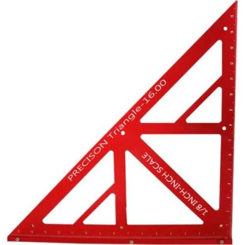 45° 90° Aluminum Alloy Triangle Ruler Easy-read Layout Carpenter for Woodworking Workshop Square Measuring Gauging Tool