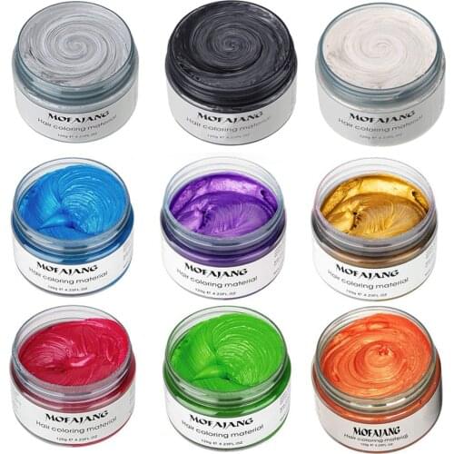 Temporary Hair Color Dye Wax Gold Hair Diy Styling Silver Disposable Grandma Mofajang Hair Gel Coloring Mud Wax for Women Men