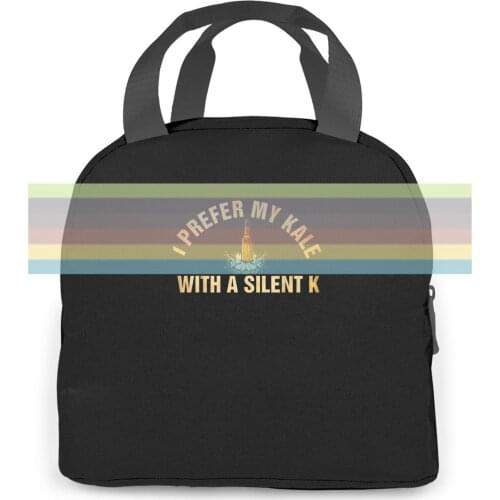 I Prefer My Kale With A Silent K Beer Lover New - Mens women men Portable insulated lunch bag adult