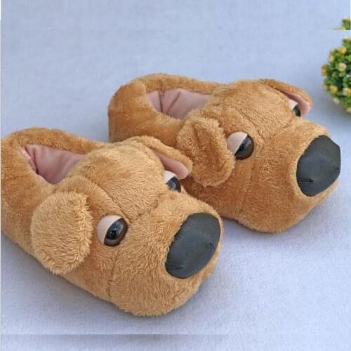 Winter Women Cute Creative Cotton Warm Slippers Ladies Plush Soft Funny Home Shoes Girl Happy Cartoon Bedroom Non-slip Slides