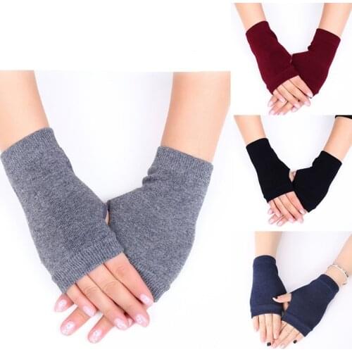 1 Pair Winter Gloves Cashmere Arm Warm Stretchy Female Fingerless Gloves Without Fingers Hand Wrist Warmer Mittens