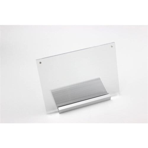 10 pcs A5 210*148mm LABEL HOLDER Aluminium tabletop desktop display rack acrylic sign label list holder stand label frame